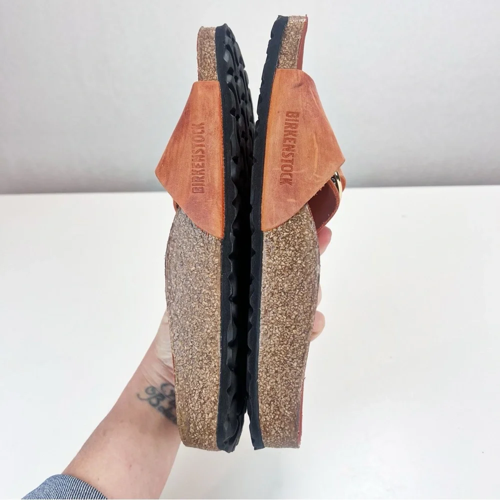 Birkenstock Madrid Big Buckle Oiled Leather Burnt Orange Size 38 - Picture 8 of 9